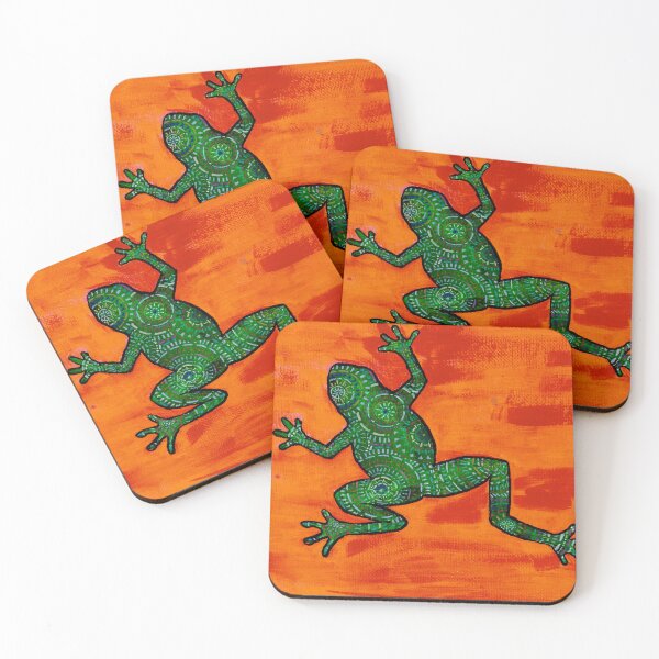 Item preview, Orange Stylized Pattern Frog designed and sold by LucilleErebus.