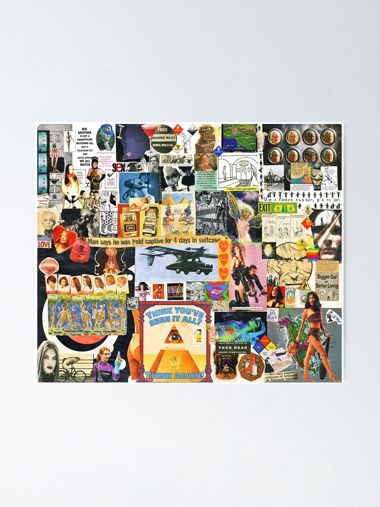 Retro 90s Collage Art 6 6 Poster By Inkybrain Redbubble
