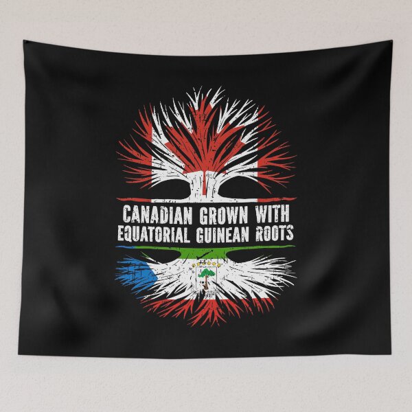 Item preview, Canadian Grown with EQUATORIAL GUINEAN Roots Canada Flag designed and sold by CosmoKitsch.