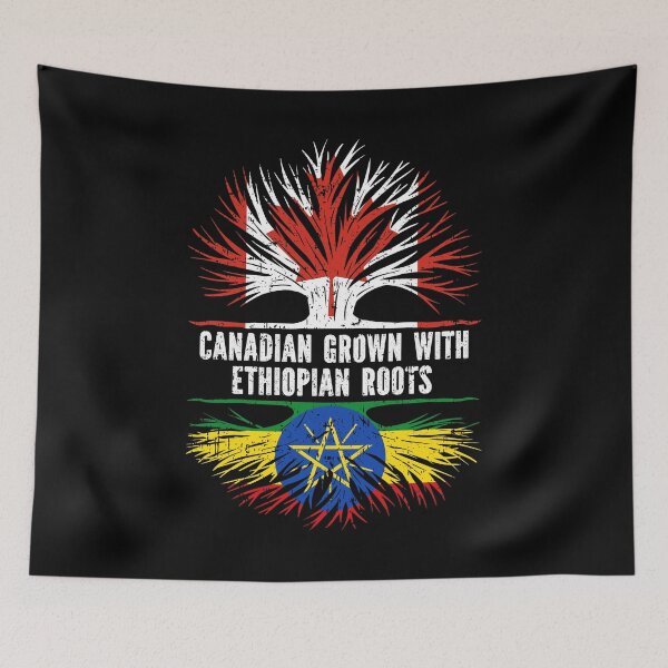 Item preview, Canadian Grown with Ethiopian Roots Canada Flag designed and sold by CosmoKitsch.