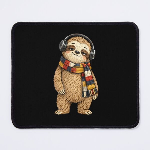 Item preview, Music Sloth Headphones Aesthetic | Cool Kawaii Animal Embroidery Style designed and sold by ColorSplash123.