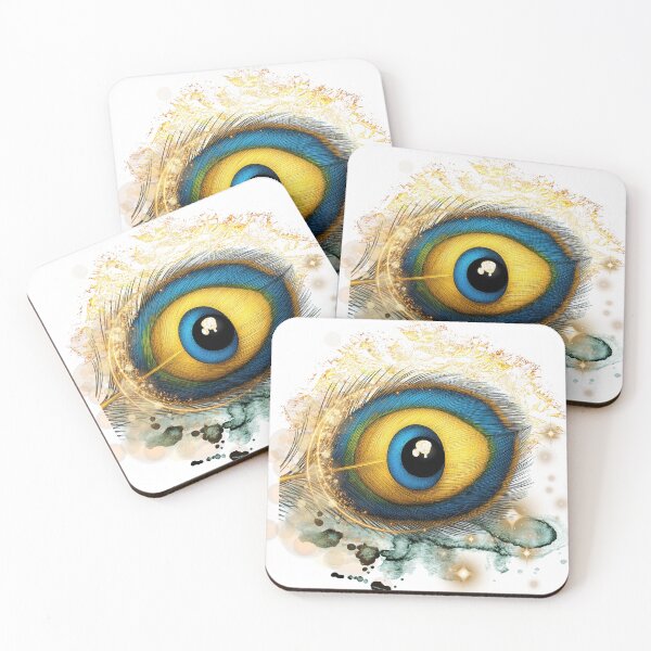 Item preview, Peacock Feather Eye Art – Golden Luxury Abstract, Mystical Aesthetic Design for Wall Art & Gift designed and sold by ChenEngEng.
