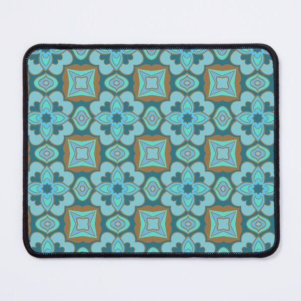 Item preview, Blue Geometric Floral Pattern with Optical Shift designed and sold by anamariafischer.