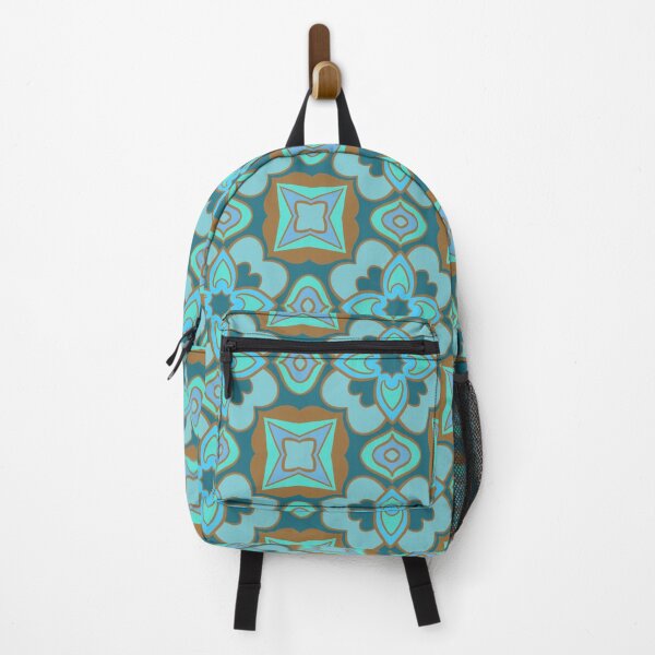 Item preview, Blue Geometric Floral Pattern with Optical Shift designed and sold by anamariafischer.
