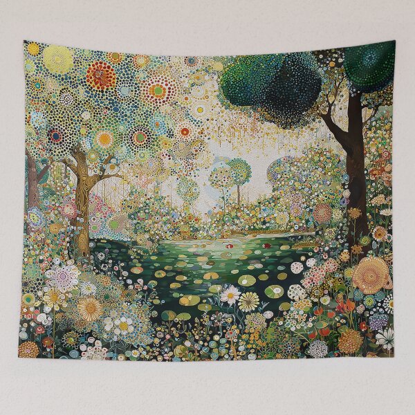 Item preview, Wildflower Garden with Pond and Lily Pads designed and sold by Neika Shimm Designs.
