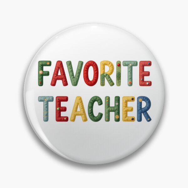 Item preview, FAVORITE TEACHER - IN COLORFUL FAUX LETTERING designed and sold by AlexOBrienArt.