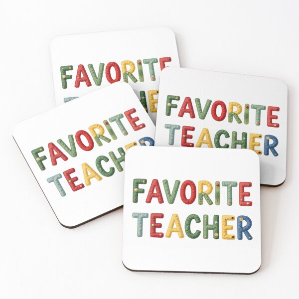 Item preview, FAVORITE TEACHER - IN COLORFUL FAUX LETTERING designed and sold by AlexOBrienArt.