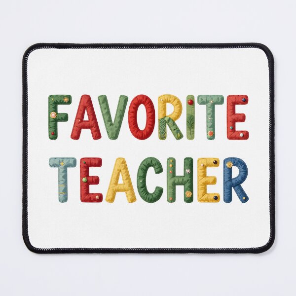Item preview, FAVORITE TEACHER - IN COLORFUL FAUX LETTERING designed and sold by AlexOBrienArt.