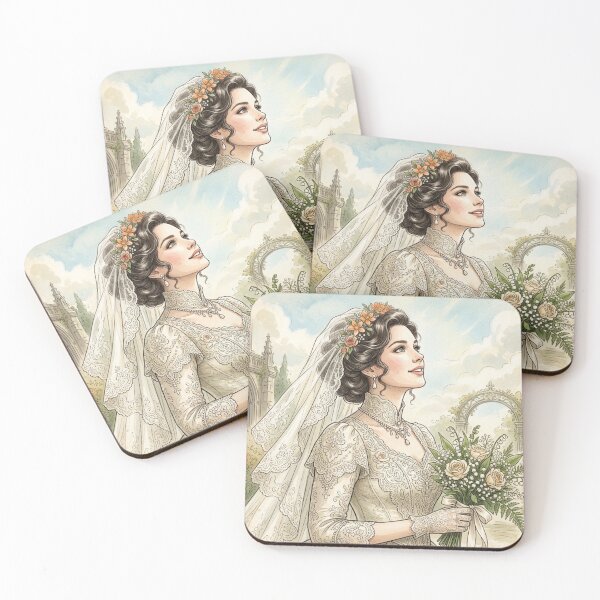 Item preview, Vintage Victorian Bride Aesthetic Floral Watercolor Illustration designed and sold by MAGICKEY2024.