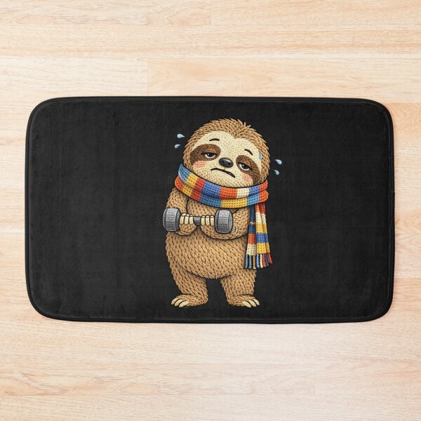 Item preview, Gym Sloth Funny Workout Aesthetic | Cute Kawaii Animal Embroidery Style designed and sold by ColorSplash123.