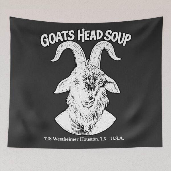Item preview, Goats Head Soup Houston TX – Vintage Goat Skull Rock Tee Design designed and sold by gahteeriffico.