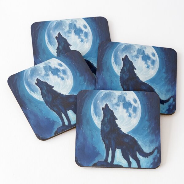 Item preview, Mystical wolf howls at the moon (oil paint) designed and sold by KriegerTJ.