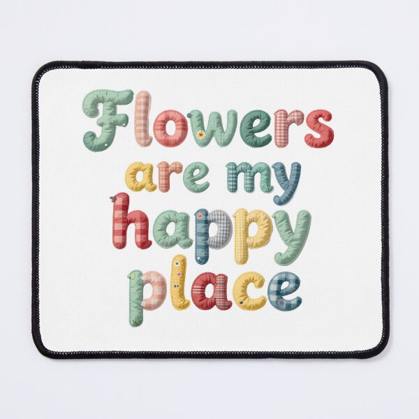 Item preview, FLOWERS ARE MY HAPPY PLACE - IN PASTEL FAUX LETTERING designed and sold by AlexOBrienArt.