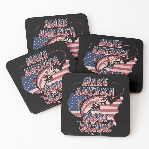 Item preview, Rainbow trout fishing, MAGA, USA America Trump quote designed and sold by KriegerTJ.
