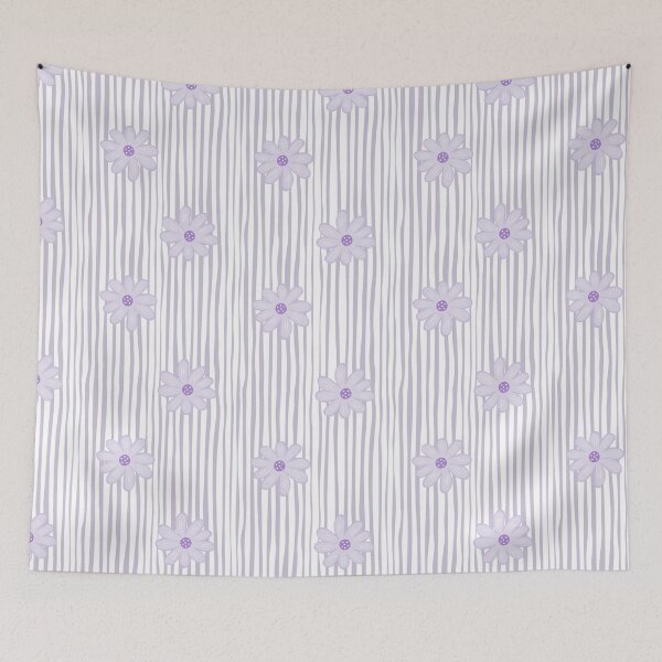 Item preview, Purple Stripes And Flowers designed and sold by CowboyRaija.