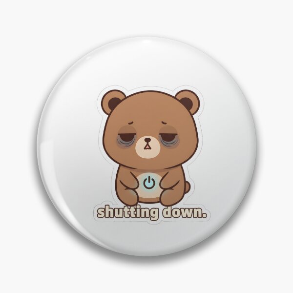 Item preview, Shutting Down Bear Funny Minimalist Design designed and sold by TiredSociety.