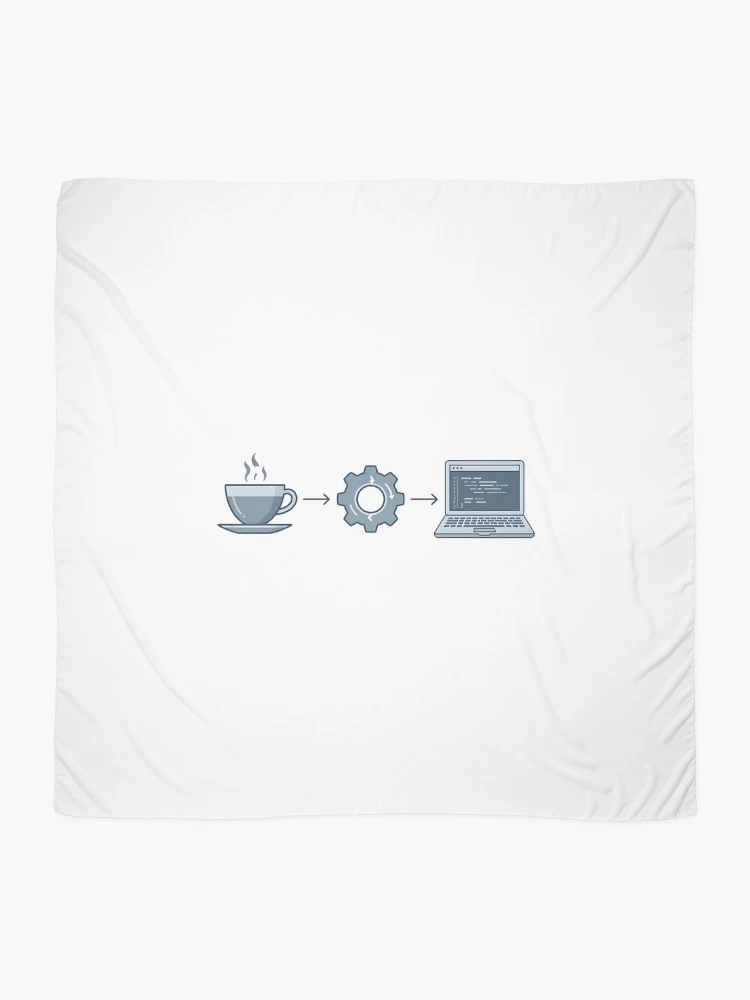 Thumbnail 2 of 3, Scarf, Coffee Code Developer Programmer Workflow designed and sold by eikulabs.