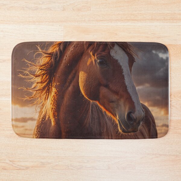 Item preview, Majestic Horse at Sunset Portrait - Golden Equestrian Art designed and sold by BeautifulVirtues.