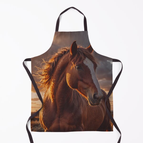 Item preview, Majestic Horse at Sunset Portrait - Golden Equestrian Art designed and sold by BeautifulVirtues.