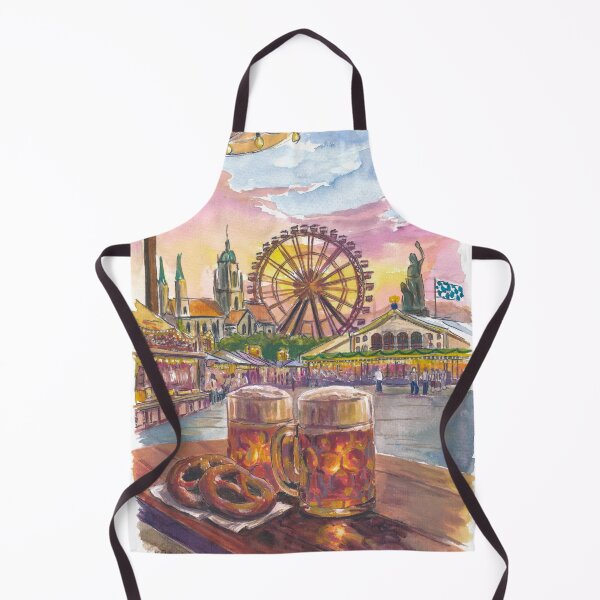 Item preview, Munich Wiesn Beergarden Ferris Wheel Art Print, Bavaria Travel Gift designed and sold by artshop77.