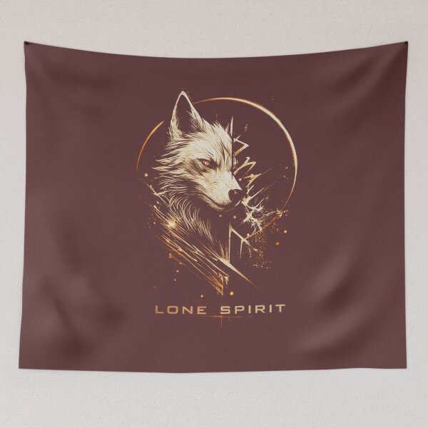 Item preview, Lone Spirit Wolf - Geometric Wolf Design, Minimalist Animal Art. designed and sold by LunaPrintCo.