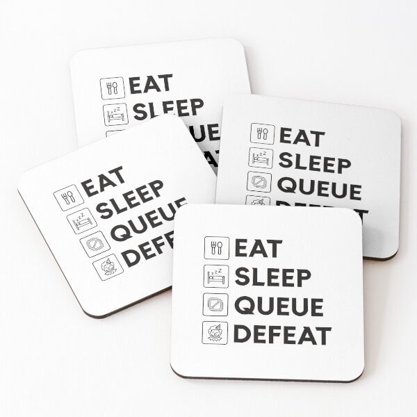 Item preview, Eat Sleep Queue Defeat - League Parody Design (Black Text) designed and sold by ClownshoesOffic.
