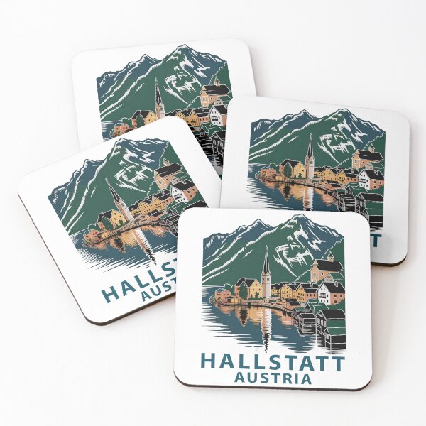 Item preview, Hallstatt Austria Sticker - Alpine Village Lake Travel Design designed and sold by pod24.