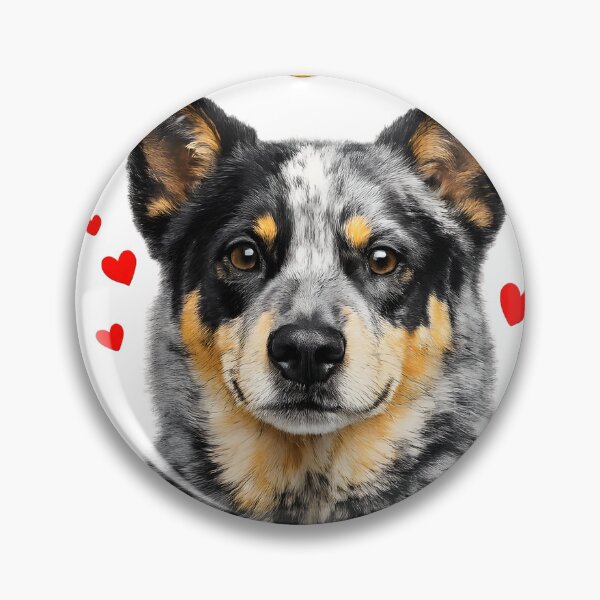 Item preview, Speckled Puppy Portrait with Red Hearts and Gold Lettering designed and sold by designleon19.