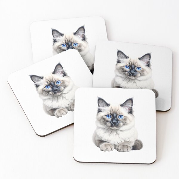 Item preview, Seal Point Ragdoll Kitten Portrait designed and sold by SabraDD.