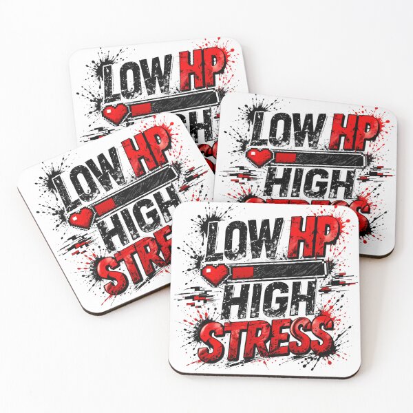 Item preview, Low HP High Stress – Funny Gamer Stress Gaming Design designed and sold by SzyMazDesign.
