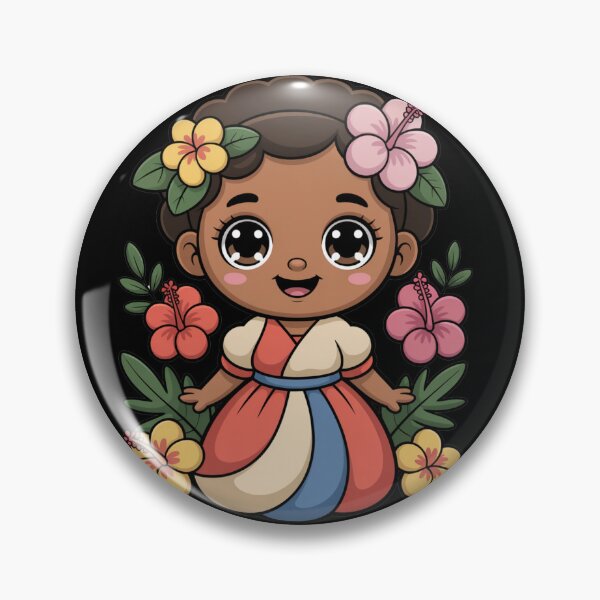 Item preview, Dominican Girl — Tropical Flower Crown Cartoon V7 designed and sold by DarylWelsh2024.
