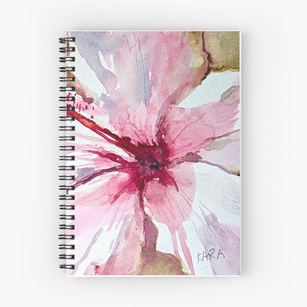 Item preview, Pink Hibiscus Watercolor – Expressive Floral Art with Crimson Center designed and sold by Kara Draws.
