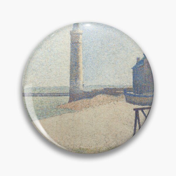 Item preview, The Lighthouse at Honfleur by Georges Seurat: Coastal Pointillist Fine Art Print designed and sold by artofuniverse.