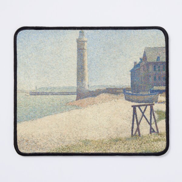Item preview, The Lighthouse at Honfleur by Georges Seurat: Coastal Pointillist Fine Art Print designed and sold by artofuniverse.
