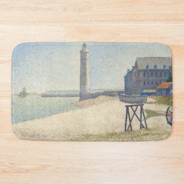 Item preview, The Lighthouse at Honfleur by Georges Seurat: Coastal Pointillist Fine Art Print designed and sold by artofuniverse.