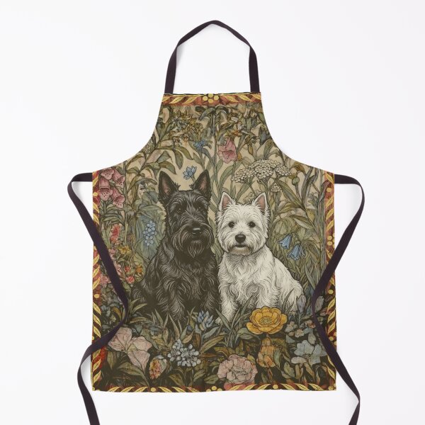 Item preview, Cottagecore Scottie Westie Floral Garden Art designed and sold by AntiqueImages.