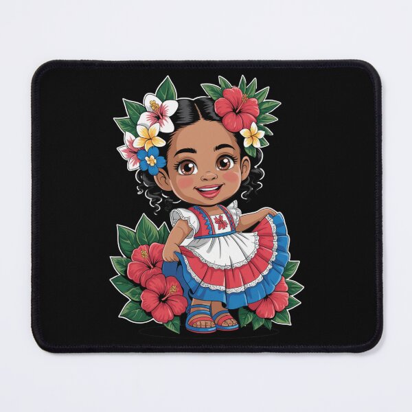 Item preview, Dominican Girl — Tropical Flower Crown Cartoon V10 designed and sold by DarylWelsh2024.