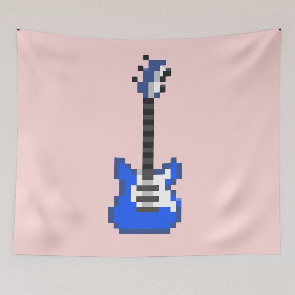 Item preview, Small Pixel Blocks on a Guitar (blue) designed and sold by ZERO-MIND.