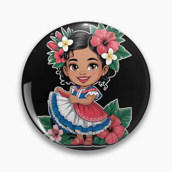 Item preview, Dominican Girl — Tropical Flower Crown Cartoon V11 designed and sold by DarylWelsh2024.