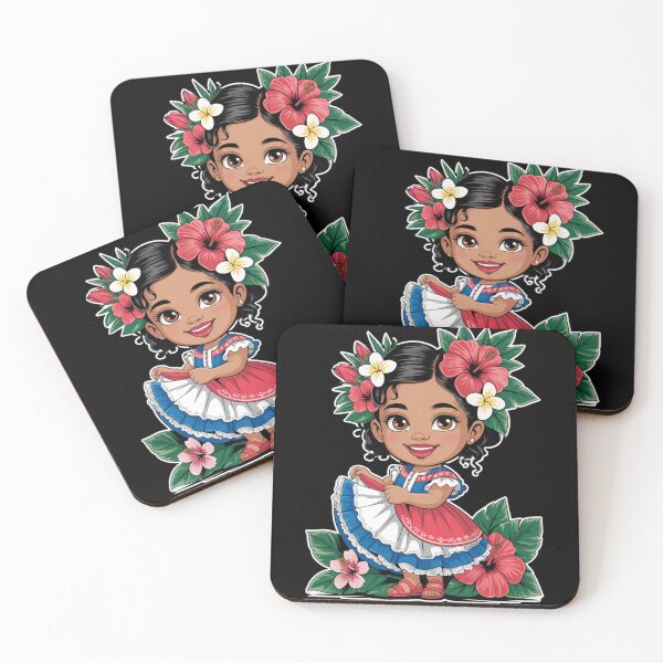 Item preview, Dominican Girl — Tropical Flower Crown Cartoon V11 designed and sold by DarylWelsh2024.