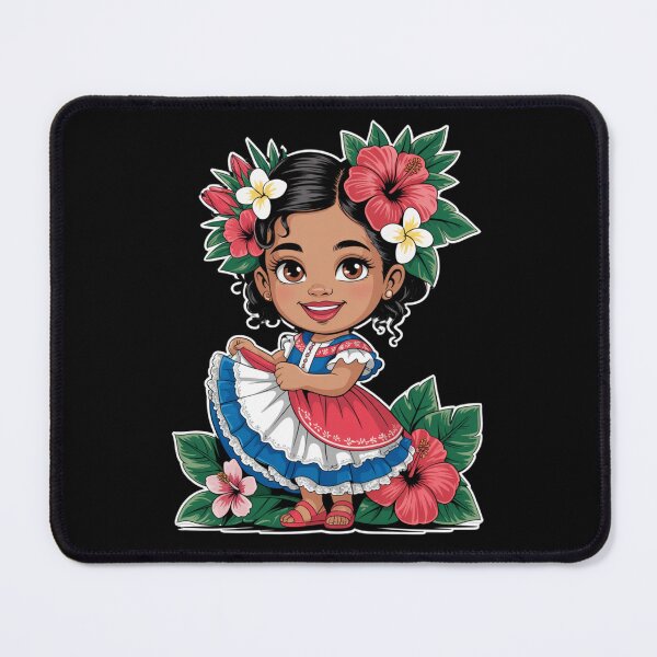 Item preview, Dominican Girl — Tropical Flower Crown Cartoon V11 designed and sold by DarylWelsh2024.