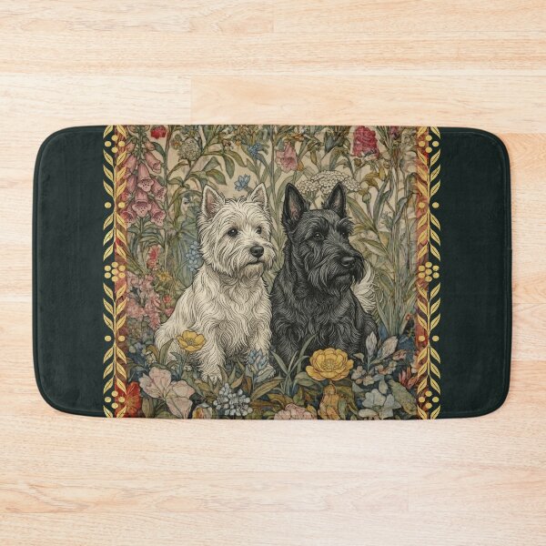 Item preview, Cottagecore Westie Scottie Dogs English Garden designed and sold by AntiqueImages.