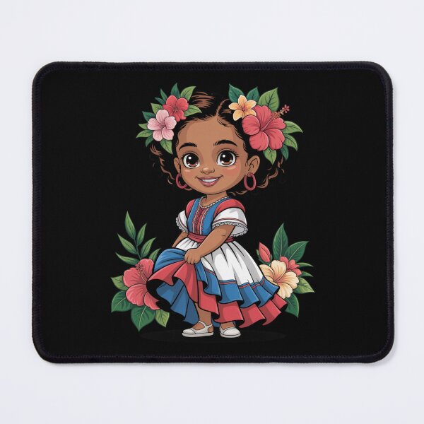Item preview, Dominican Girl — Tropical Flower Crown Cartoon V12 designed and sold by DarylWelsh2024.