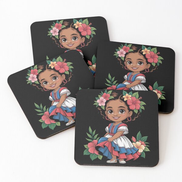 Item preview, Dominican Girl — Tropical Flower Crown Cartoon V12 designed and sold by DarylWelsh2024.
