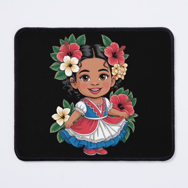 Item preview, Dominican Girl — Tropical Flower Crown Cartoon V13 designed and sold by DarylWelsh2024.