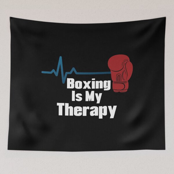 Item preview, Boxing Is My Therapy - Funny Boxer EKG Pulse Heartbeat Fighter Design designed and sold by OuSfian1.