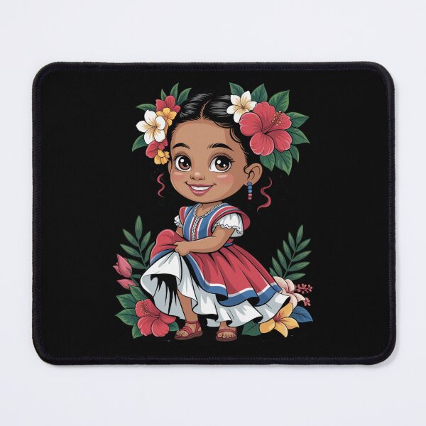 Item preview, Dominican Girl — Tropical Flower Crown Cartoon V14 designed and sold by DarylWelsh2024.