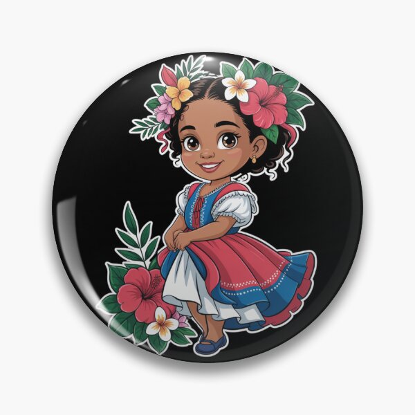 Item preview, Dominican Girl — Tropical Flower Crown Cartoon V16 designed and sold by DarylWelsh2024.