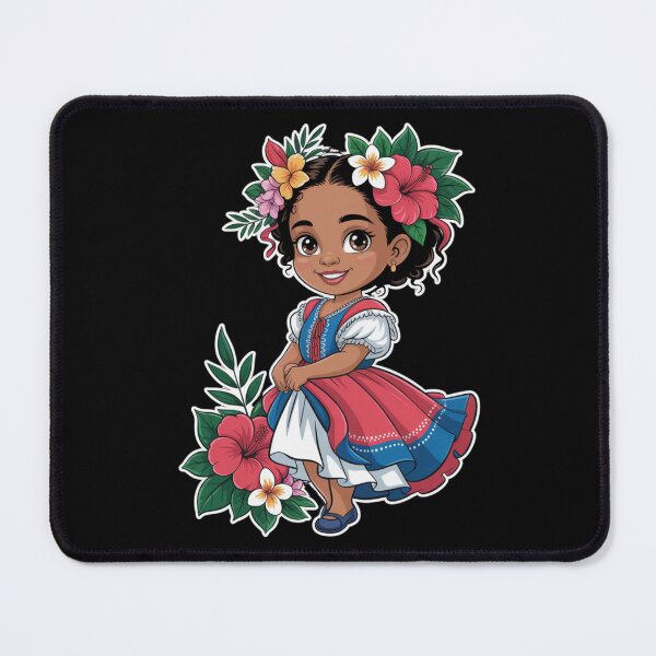 Item preview, Dominican Girl — Tropical Flower Crown Cartoon V16 designed and sold by DarylWelsh2024.