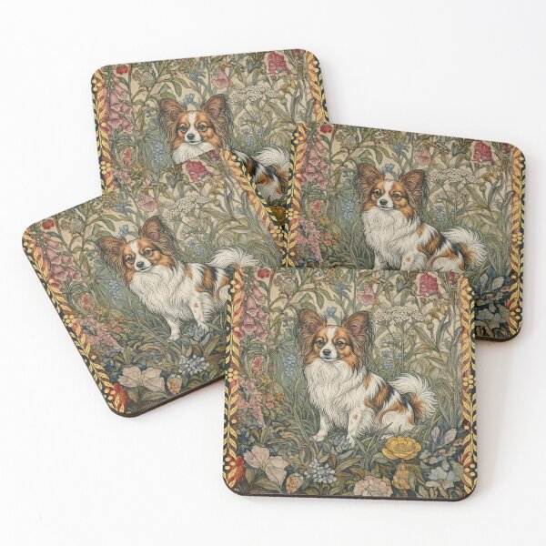 Item preview, Papillon Dog William Morris Floral Art Vintage designed and sold by AntiqueImages.